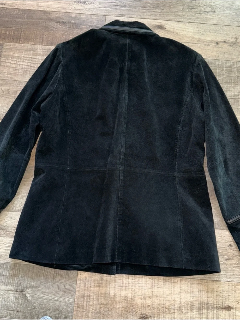 Coldwater Creek Black Suede Jacket with Leather Trim men’s medium